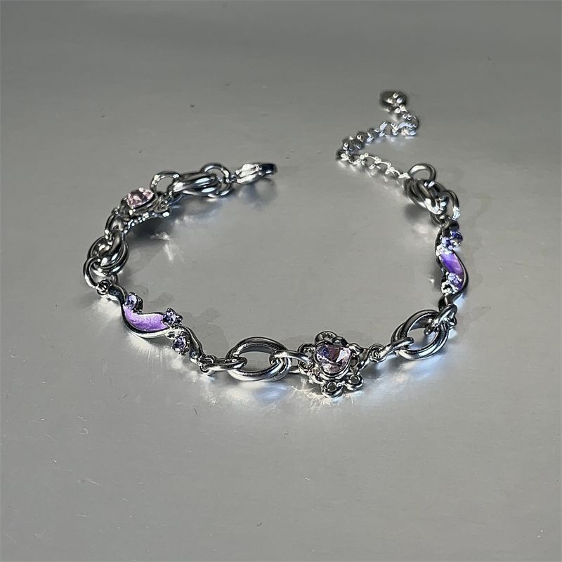 Purple Love Zircon Bracelet Accessories Light Luxury Fashion