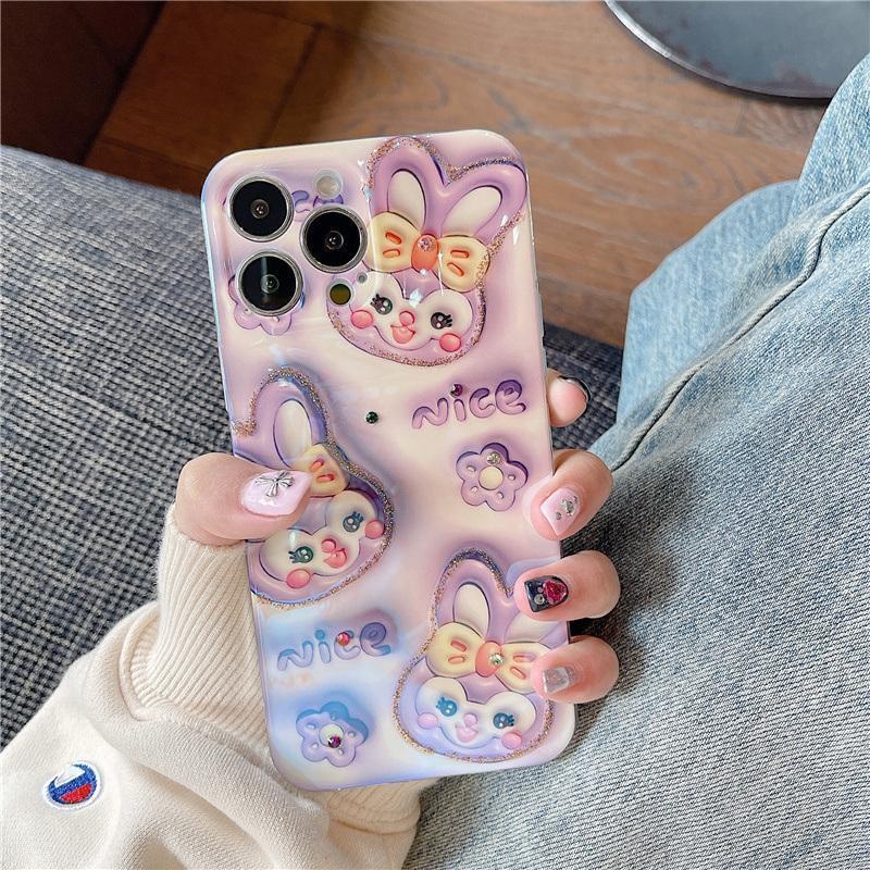 IPHONE 3d Ungu Latar Belakang Bintang Berpusat Memakai Desain Outcrop Casing Ponsel Kompatibel Dengan Iphone12 13 14 11 Pro Max X Xs Max Xr Ggtrvf