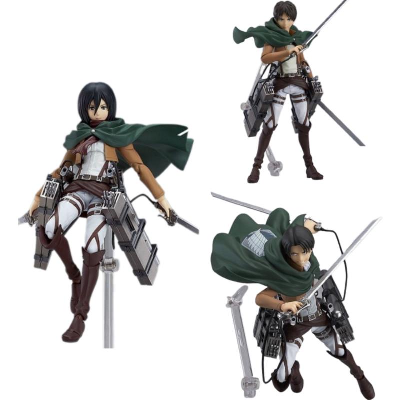 Cantik Attack On Titan Figma Levi Ackerman Eren Mikasa Joint Model Tangan Bergerak