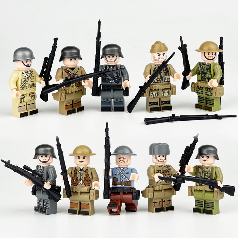 Pasukan Khusus Mini Action Figure Militer Senjata Aksesoris Game Puzzle