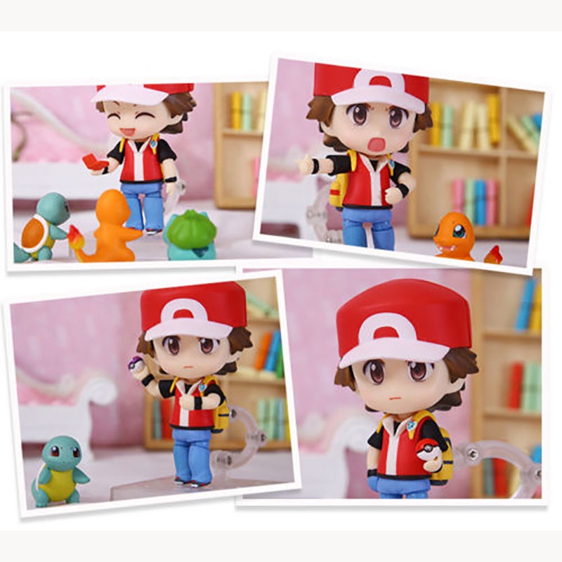 24pcs/15pcs Mainan Action Figure Pokemon Nendoroid Abu Ketchum Zenigame Charmander Bulbasaur