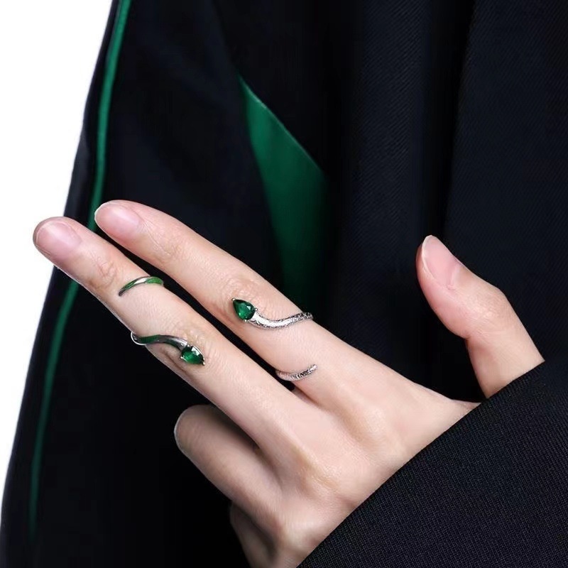 [Pet On Fingertips] Spirit Snake Series Cincin Aksesoris Gelap Retro Trend