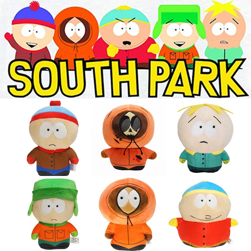 6 Pcs/Set South Park Mainan Mewah Boneka Boneka Lembut Stan Marsh Kyle Broflovski Eric Theodore Cartman Kenny McCormick Leopard Butters Stotch Hadiah Ulang Tahun Anak