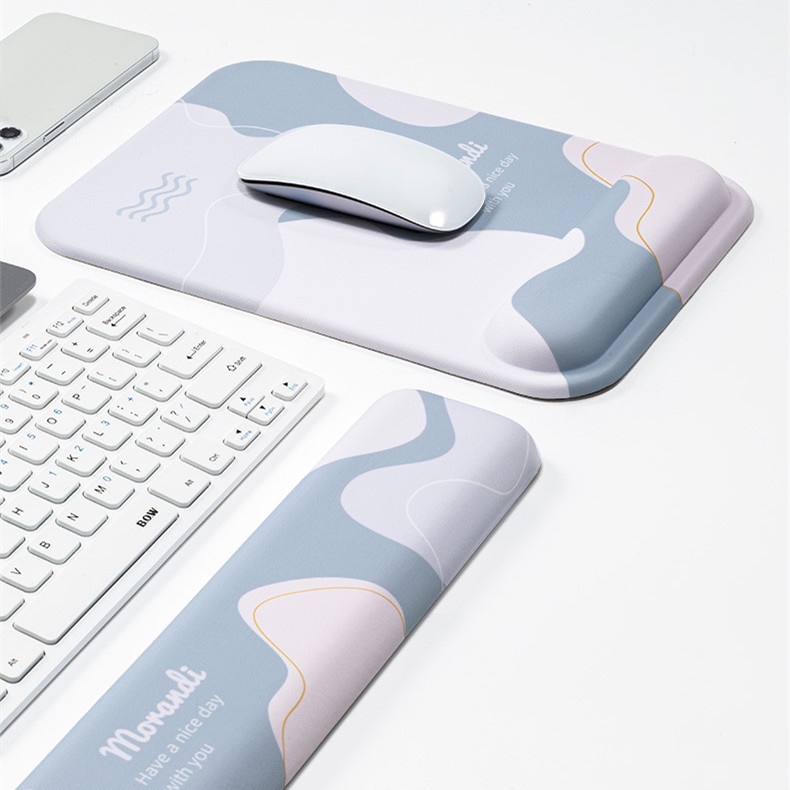 Silikon Bantal 3D E-sports Lucu Memory Cotton Mouse Pad Wrist Pad Slow Rebound Keyboard Pad Hand Support Morandi Secret Garden Kreatif Mouse Pad Wrist Pad