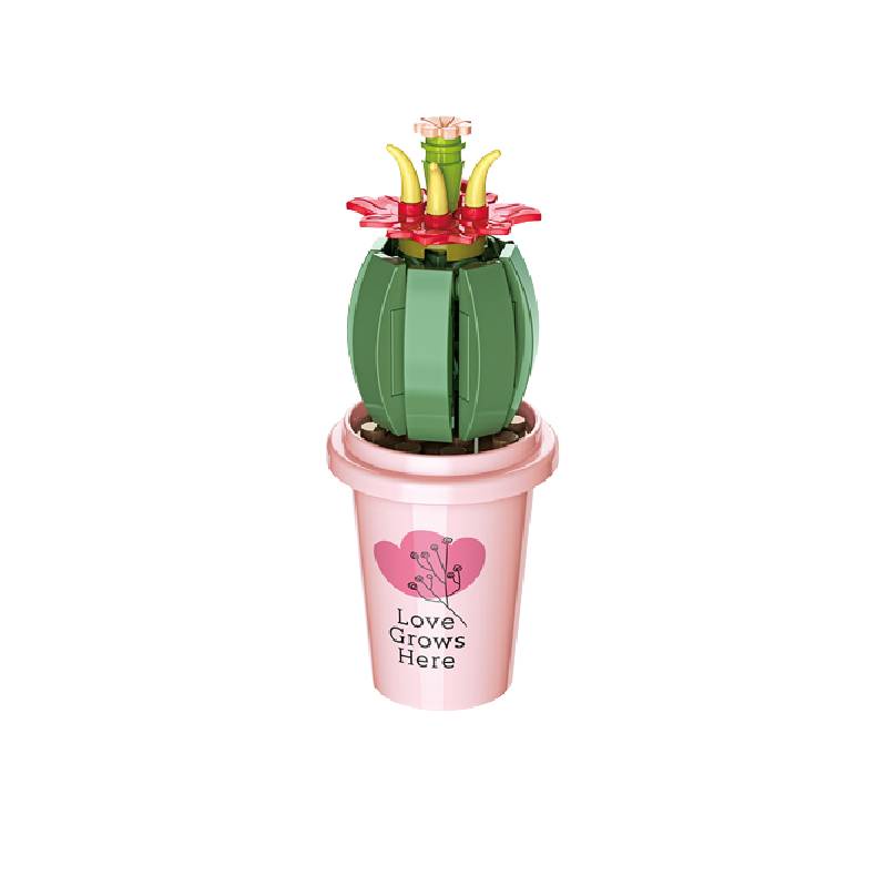 Gelas Teh Susu Bunga Blok Bangunan Hiasan Meja Mainan Hadiah Ulang Tahun