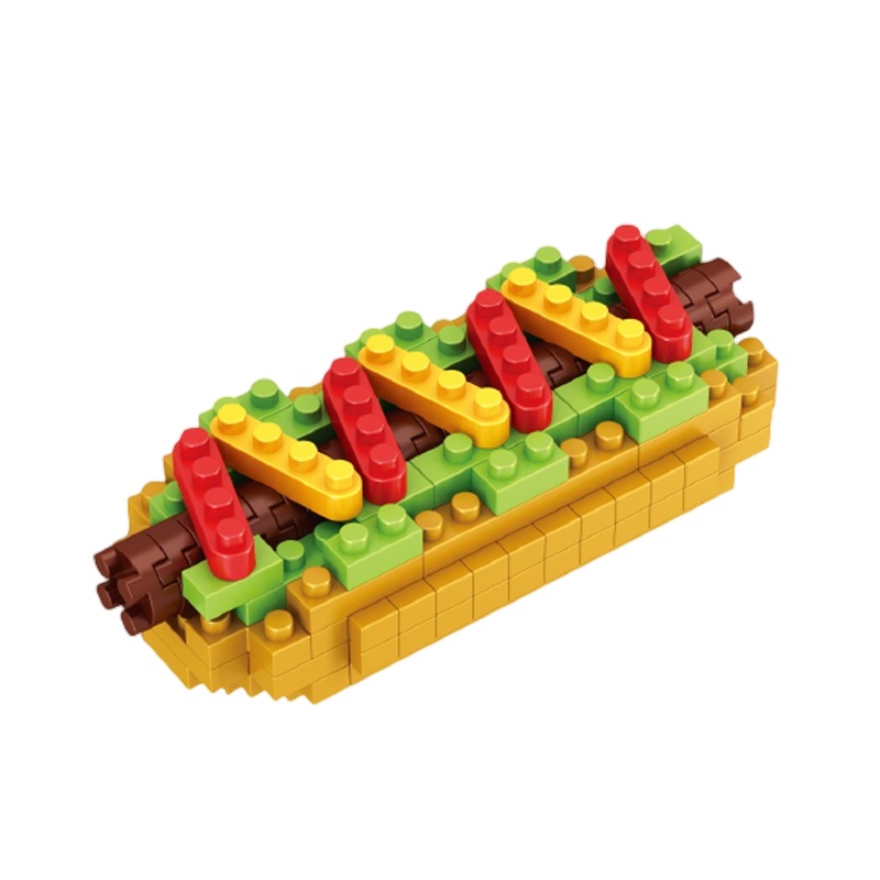 Fries burger Fast Food building block DIY Puzzle Mainan Perakitan Pendidikan