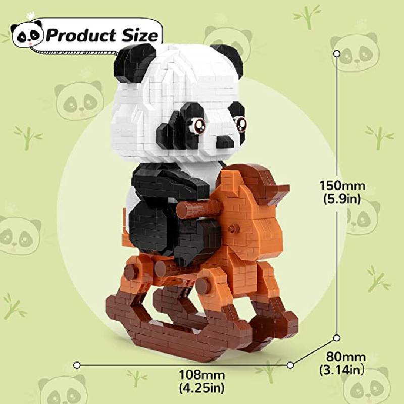 Set Panda Lucu Hewan Mini Micro Building Blocks Mainan Batu Bata DIY Untuk Anak