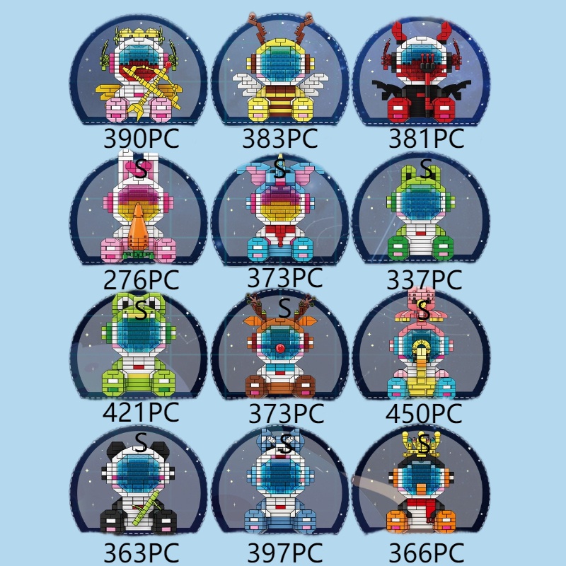 Magic Zone Animal Space Man Astronot Anak Susun Mainan Blok Bangunan