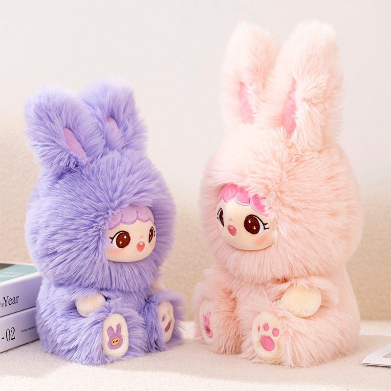 Snuggle Up With Saite Doo Mainan Boneka Kelinci Berbulu Panjang