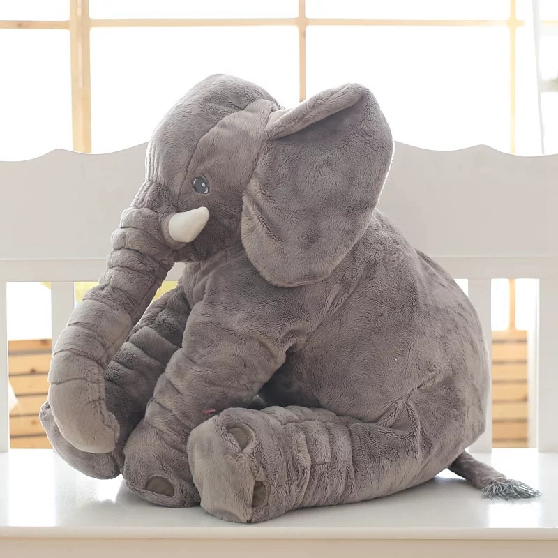 Boneka Gajah Lucu Boneka Plush Pillow Boneka Bantal Punggung Dekorasi Rumah Hadiah Mainan Anak