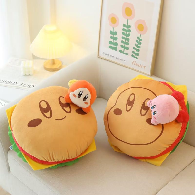 Kirby Hamburger Plush Pillow Waddle Dee Bantal Sofa Lucu Home Decor Mainan Kado