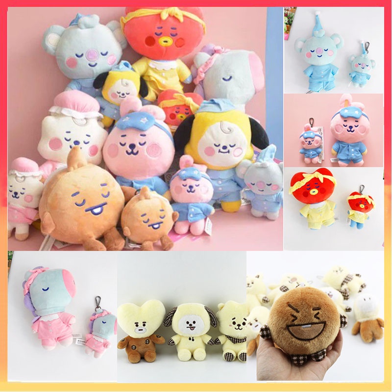 20cm/10cm BTS Piyama Boneka Mainan Boneka Plush Lucu Liontin RJ TATA COOKY CHIMMY KOYA SHOOKY MANG Kartun Untuk Gadis Anak Hadiah