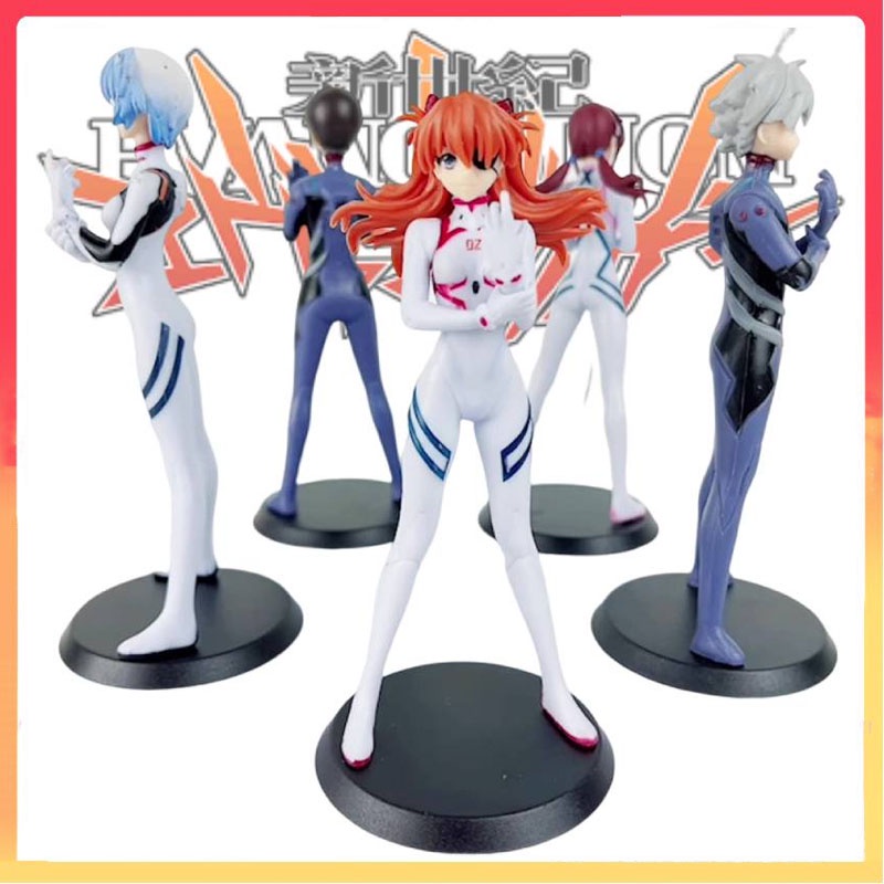 5pcs EVA Neon Figure Genesis Evangelion PVC Ornamen Model Decor Koleksi Boneka