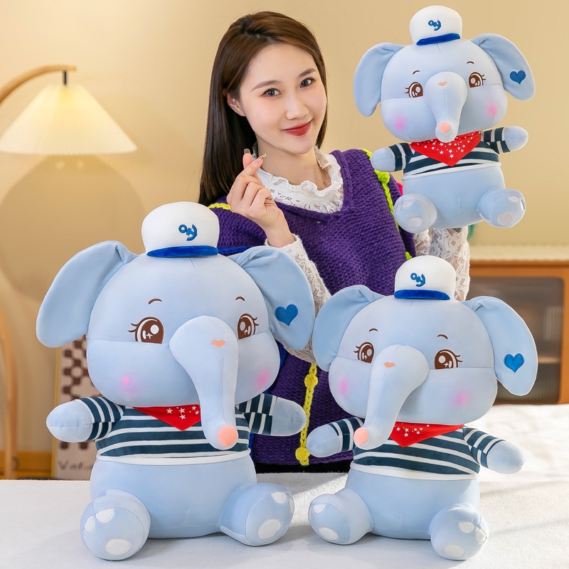 Boneka Plush Gajah Navy Bergaya Dan Chic Untuk Dekorasi Rumah Dan Kantor Anda