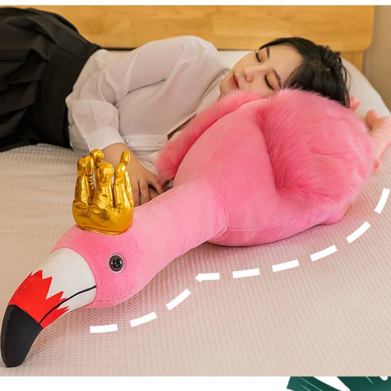 Mahkota Flamingo Pink Mainan Mewah Bantal Tidur Boneka Dekorasi Rumah Hadiah Ulang Tahun Anak