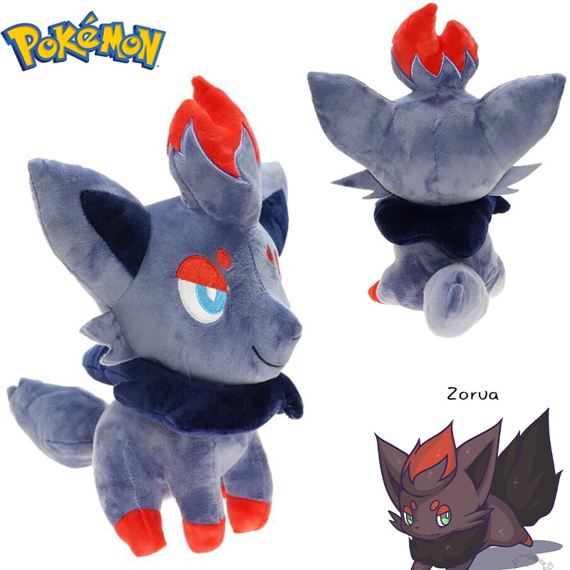 Zorua Mainan Boneka Binatang Plush 12-inci Ungu Untuk Dekorasi Indoor