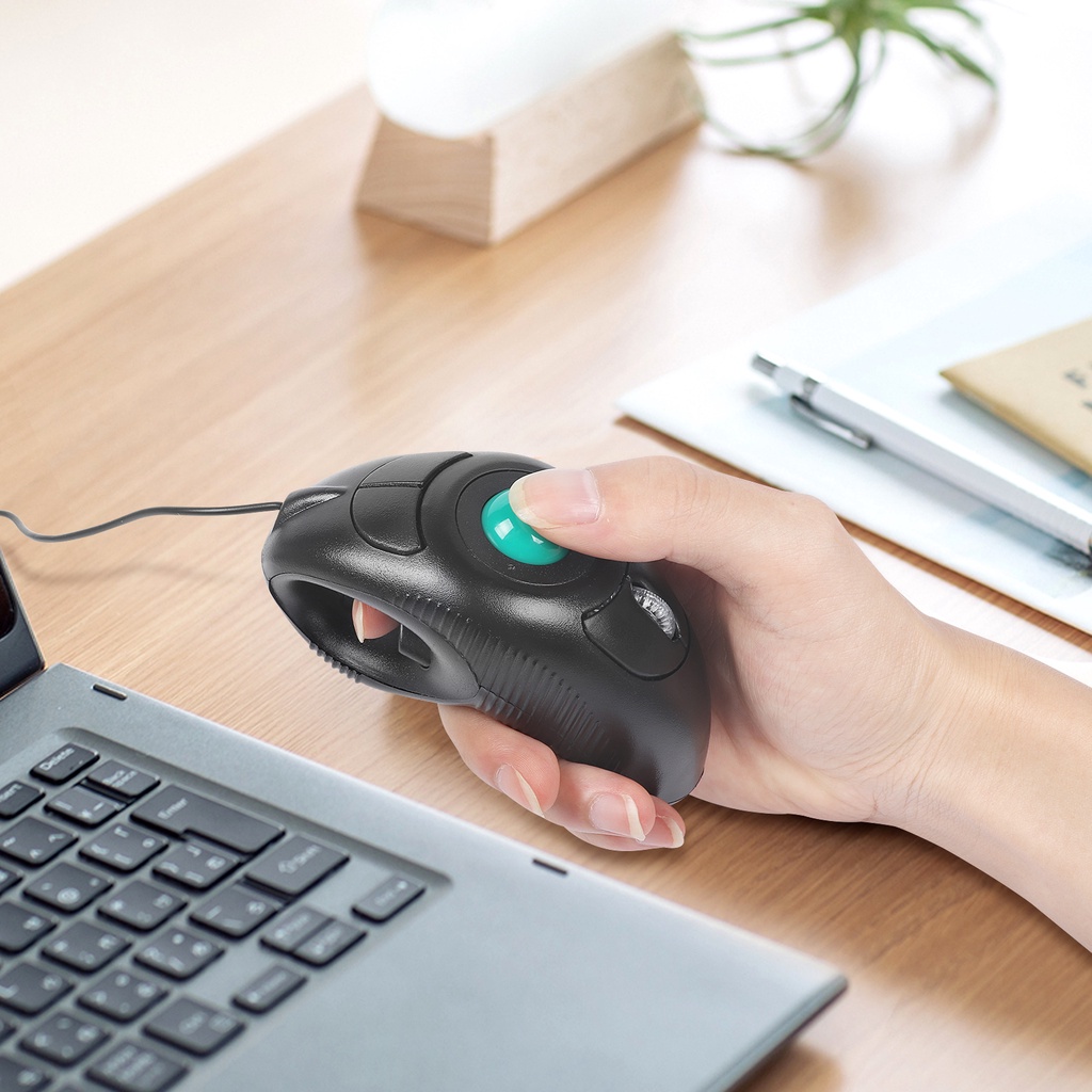 Y-10 Grip Bola Bola Mouse Kiri/Kanan Tangan Kabel Trackball Mouse DPI Adjustable Ergonomis Gaming Mouse Wired Mouse Hand-held Off-table Trackball Mouse