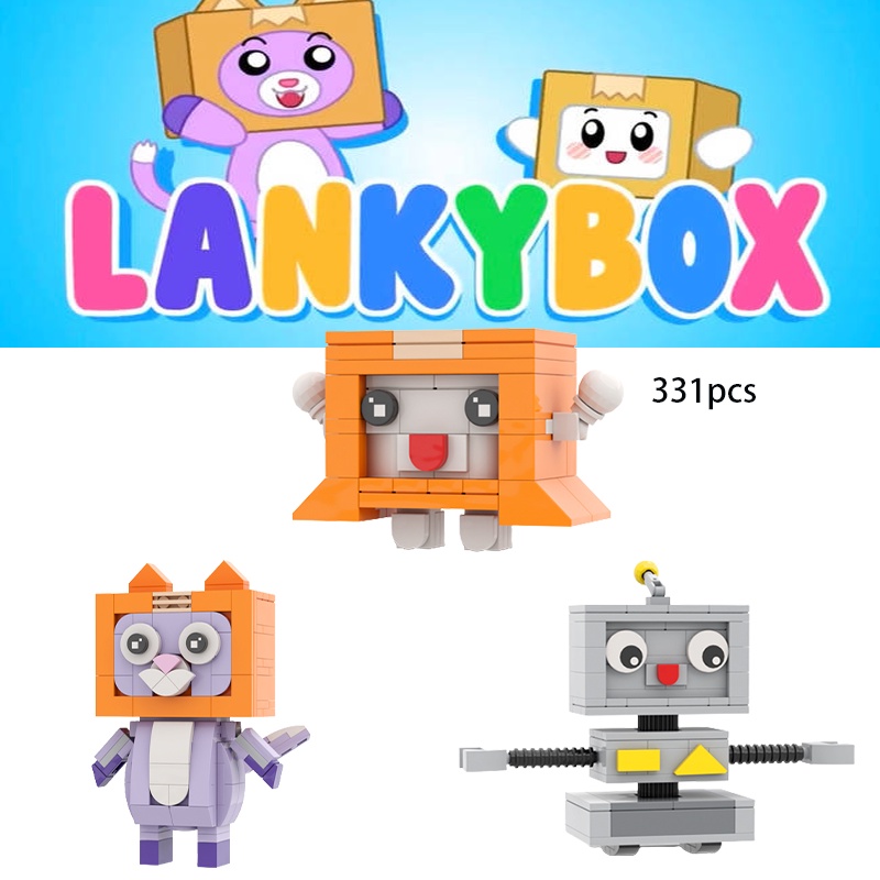 Lankybot Bata Bangunan Anak Tiga Kucing Robot Compatible Set