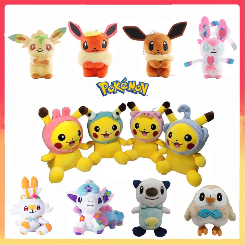 5.1 Inch Pokemon Plush Stuffed Toys Gantungan Kunci Boneka Liontin Hadiah Ulang Tahun Anak