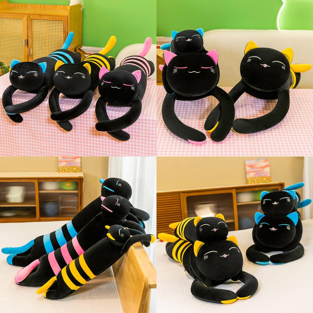 Boneka Binatang Kucing Hitam Menawan Dengan Garis Ideal Untuk Dekorasi Pembibitan Dan Hadiah