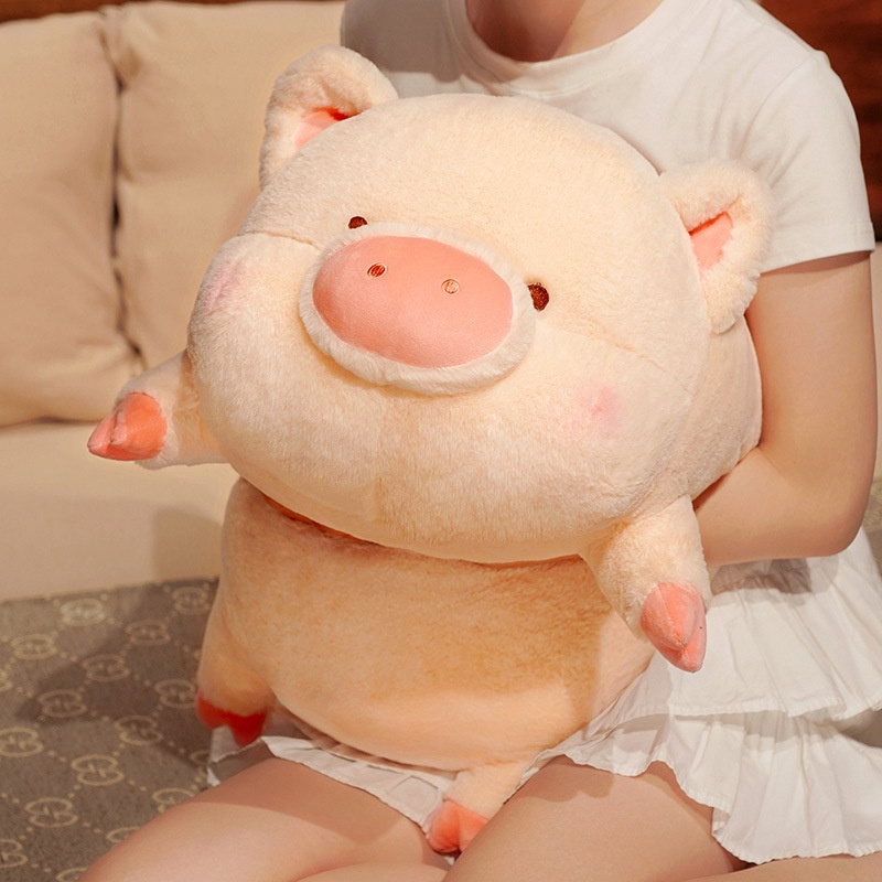 40cm Pink Pig Boneka Binatang Bantal Anak Perempuan Manis Lucu Lembut Pendek Bahan Mewah 40cm