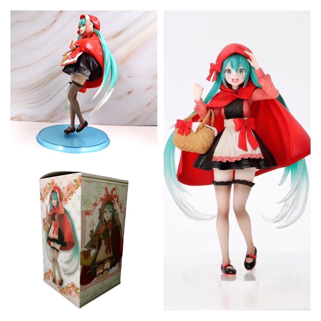 Miku Little Hatsune Red Riding Hood Figure Mainan Model Patung Hadiah Dekorasi Rumah