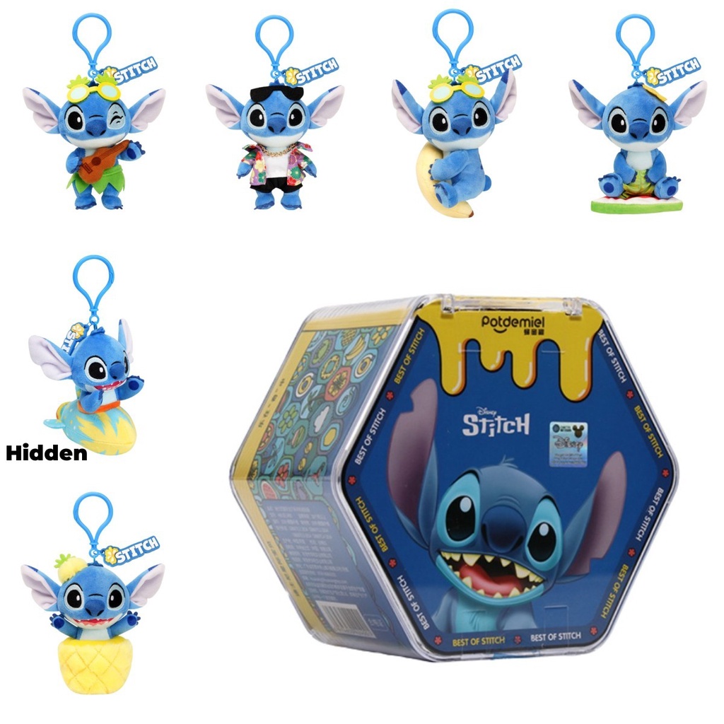 Set Keyring Plush Disney Stitch Koleksi 8biji Dengan Action Figure Tersembunyi Langka