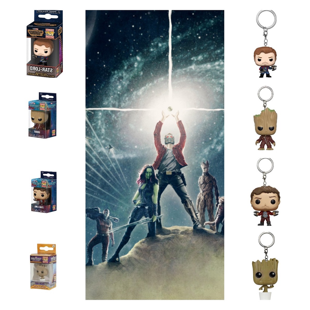 Patung Pvc Koleksi Marvel Set Star-lord And Groot