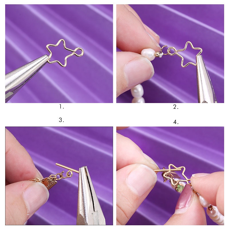 Ot Jepit Isi Emas 14K Untuk Gelang Kalung Hati/Lingkaran/ Konektor Bentuk Bintang DIY Membuat Perhiasan Temuan1/20 14KGF