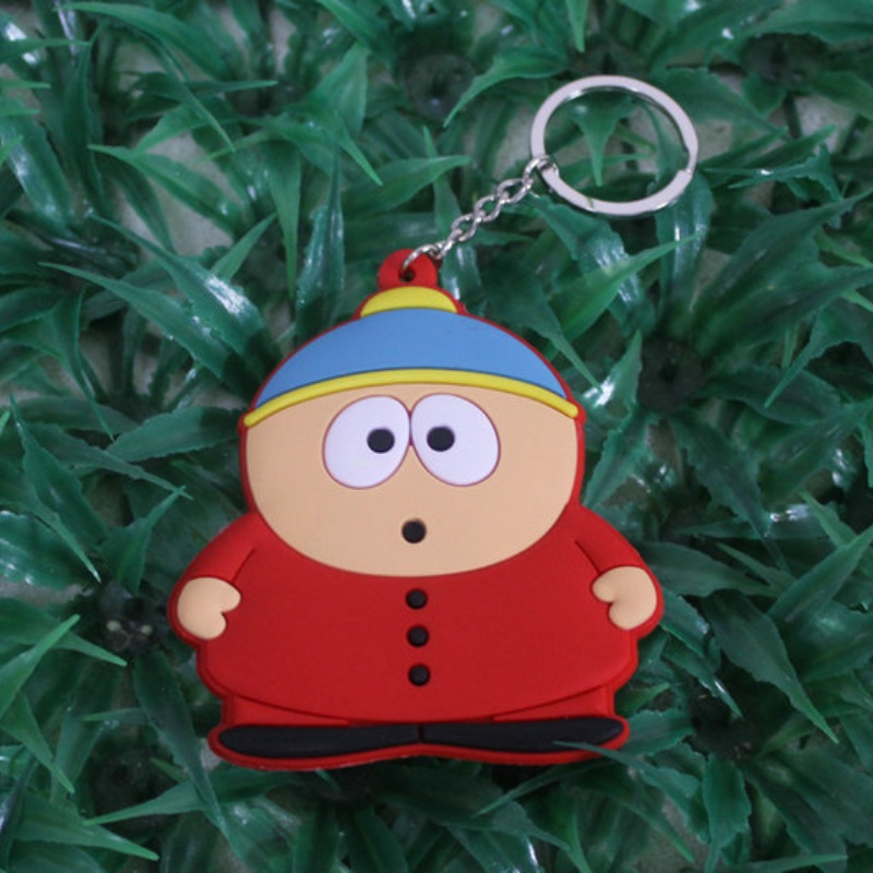 6-8 cm POP South Park Silikon Gantungan Kunci Gesper Tas Eric Kenny Kyle Stan Mobil Lucu Kartun Dekorasi Hadiah Anak