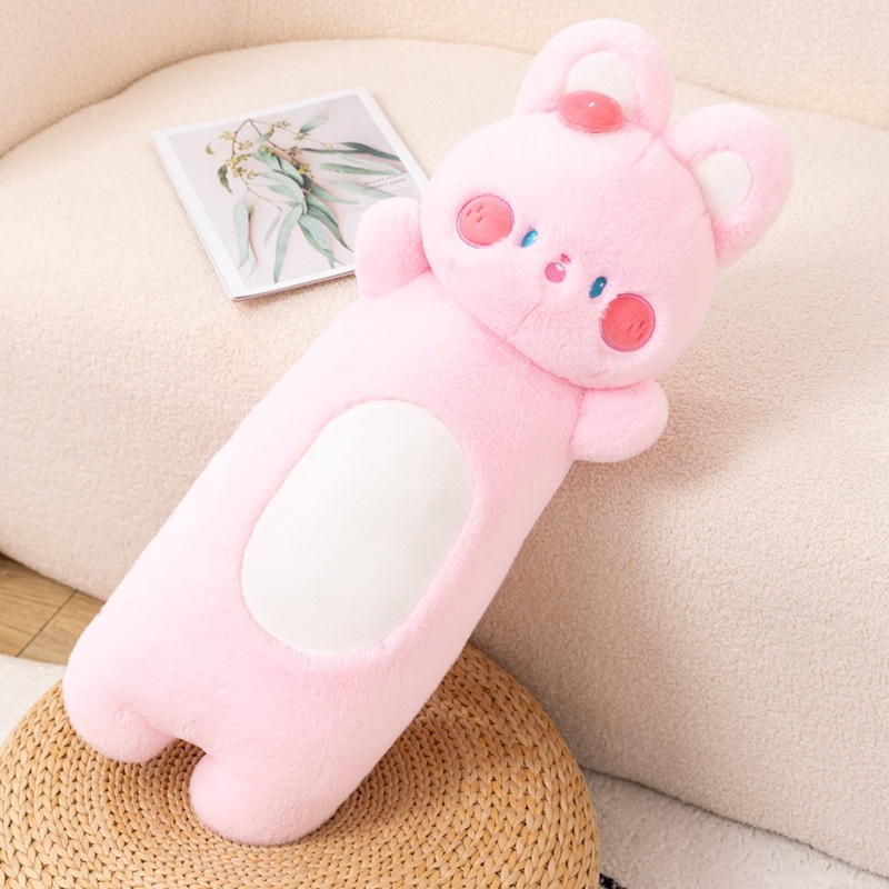 Rabbit Throw Pillow Pink Bulat Mainan Mewah Panjang Strawberry Bunny Doll Childrens