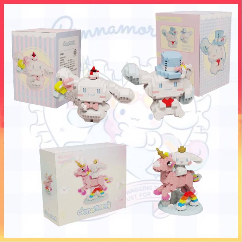 Sanrio Cinnamorroll Model Boneka Unicorn Majelis Building Block Mainan Anak