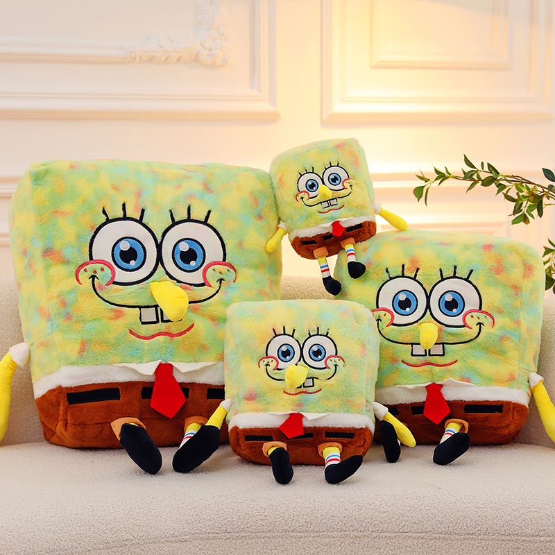 Mainan Boneka Plush Spongebob Berwarna Pelangi