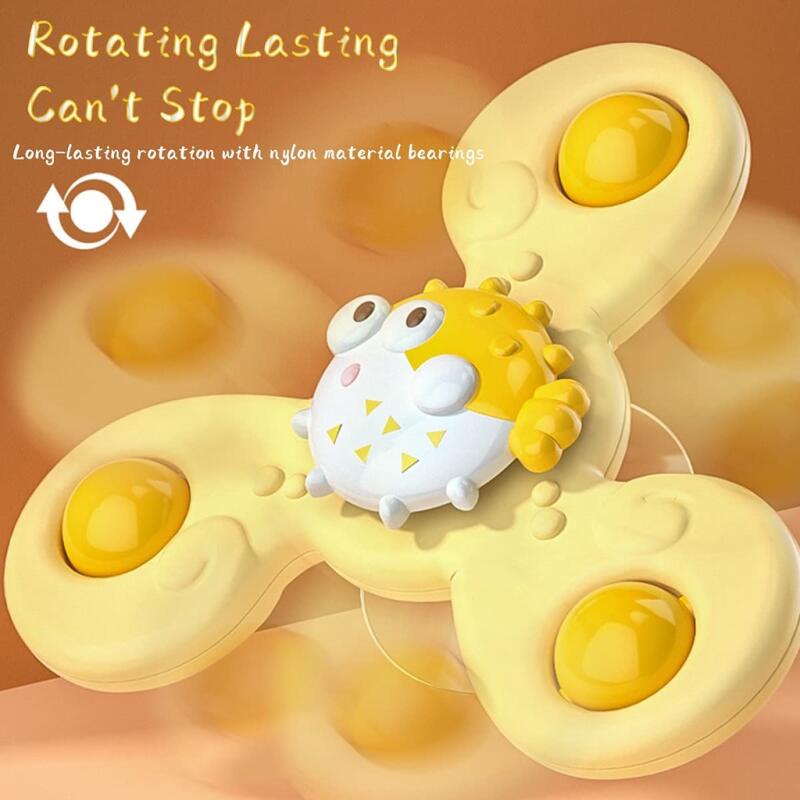 Suction Cup Spinning Toy Mainan Mandi Bayi Lucu Meja Makan Dan Kursi Anak Ujung Jari Spinning Top Windmill Toys