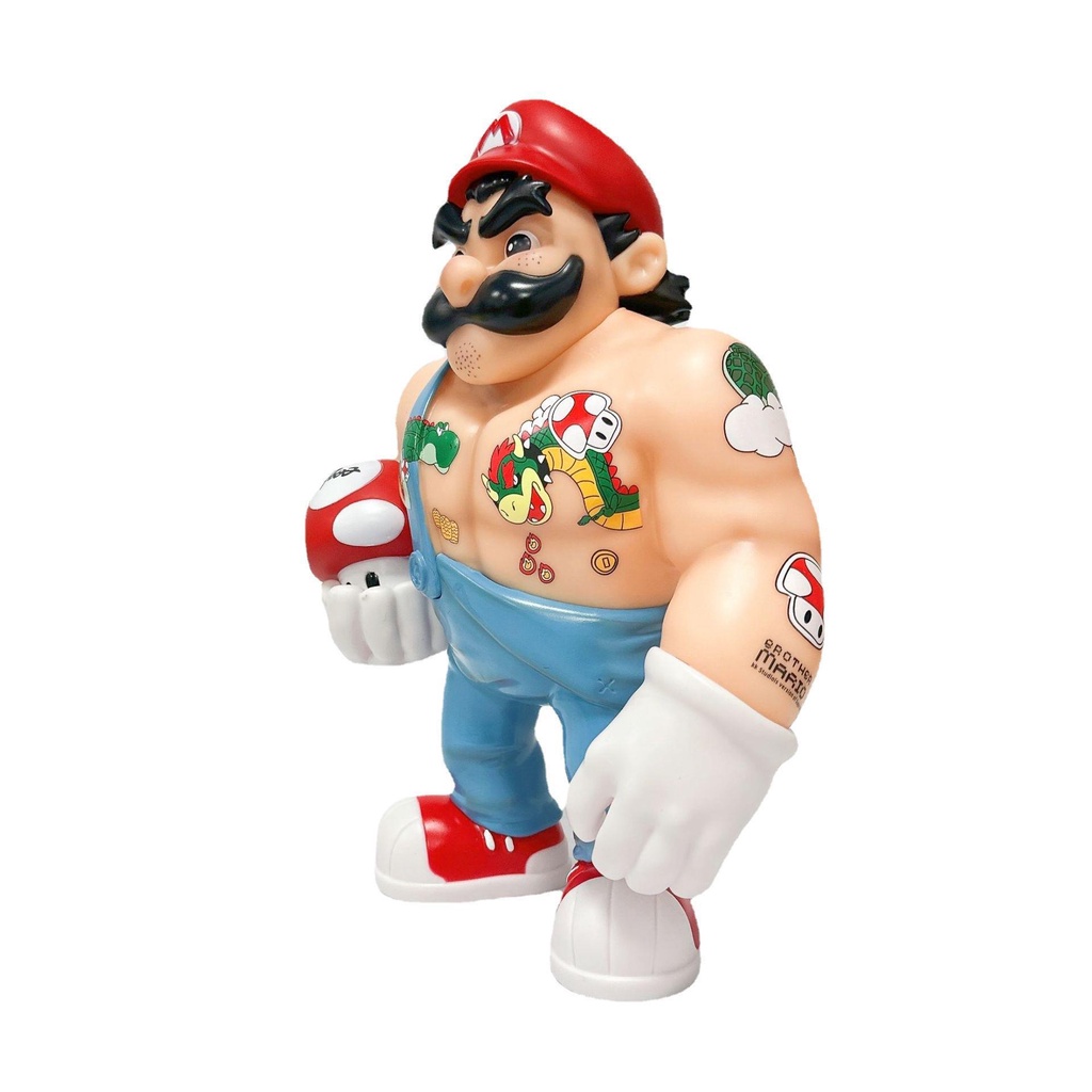 Muscle Mario Figure Mainan Ornamen Boneka Game Kipas Koleksi Dekorasi Anak Anak Hadiah