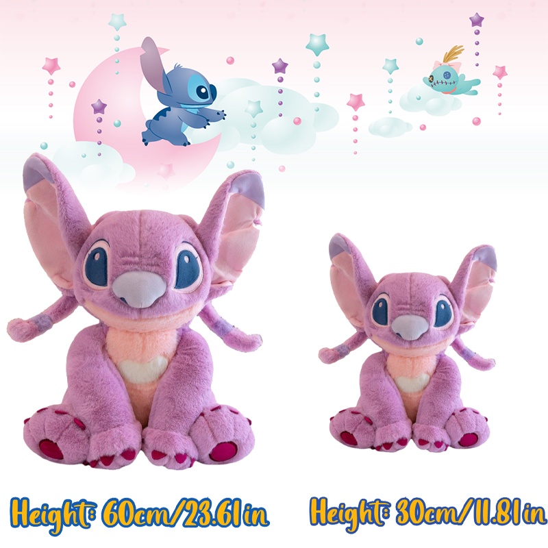 30cm/60cm Disney Lilo &amp; Stitch Angel Plush Doll Stitch Pacar Mainan Hadiah Anak