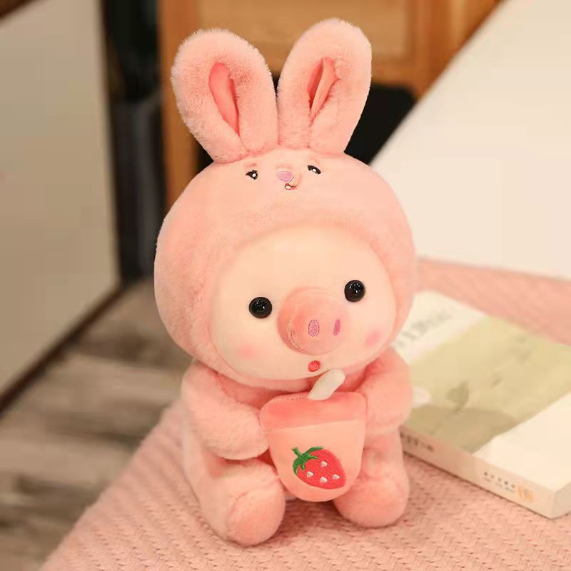 25 cm Milk Tea Pig Mainan Mewah Anak Boneka Bantal Bantal Sofa Hadiah Ulang Tahun Ornamen