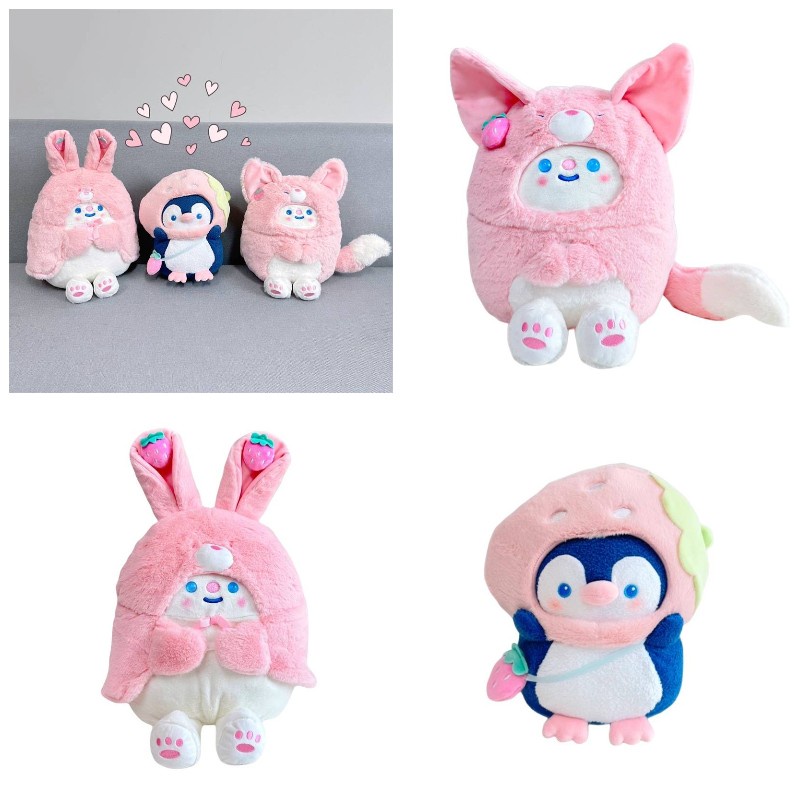 Bear Cross-Dress Kelinci Hewan Plush Mainan Boneka Bantal Anak Hadiah Dekor20/30cm