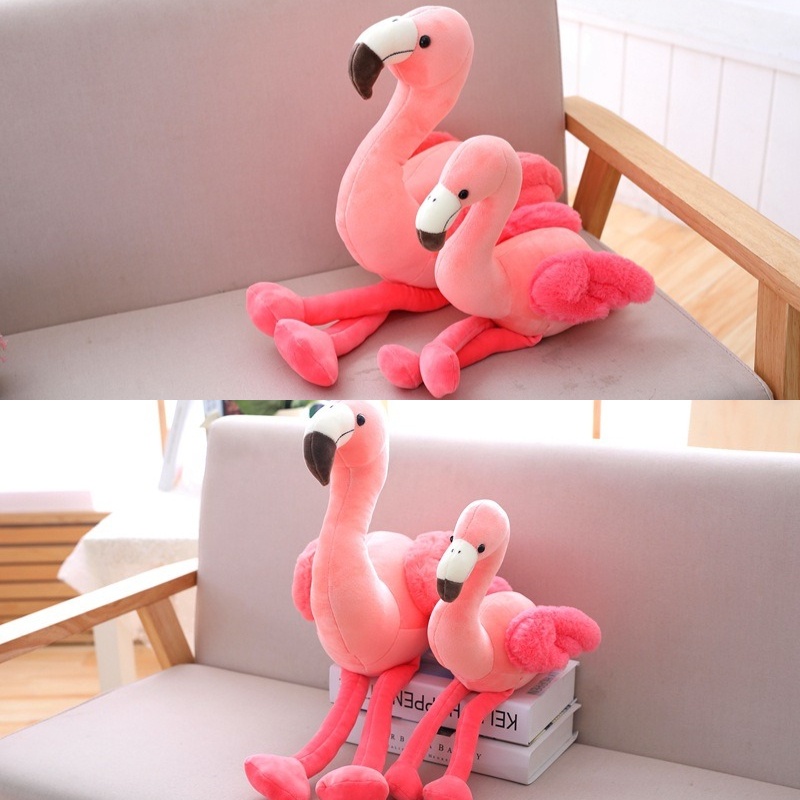 Flamingo Plush Toy Pillow Bantal Untuk Anak Lembut Dan Cuddly, Kain Plush Pendek, Pink, 25cm /35cm /50cm