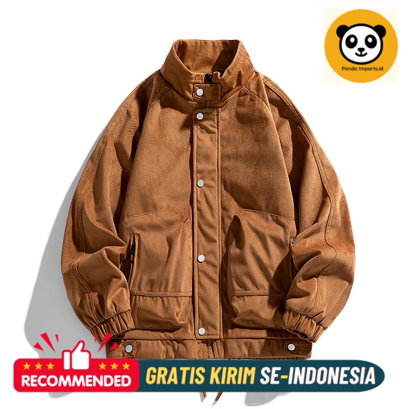 Jaket Pria Premium 2023 New Spring and Autumn Coat Men's Fashion Baseball Uniform Corduroy Jacket Im