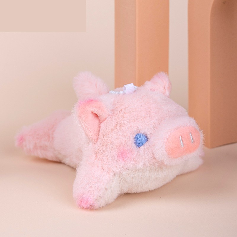 Liontin Boneka Gaya Hiu &amp; Babi 9cm Pink Mewah Untuk Tas Dan Dompet Gantungan Kunci Hadiah 9cm