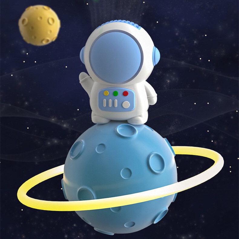 Astronot Ada Daun Kipas Gantungan Kunci Kipas Kartun Astronomi Kipas Garis Samping Portable Mini USB Charging Hand -Holding Leafless Fan