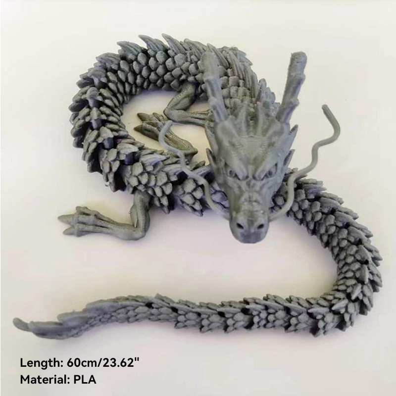 Resin 3D Printed Articulated Model Naga Sambungan Bergerak Dekorasi Aquarium