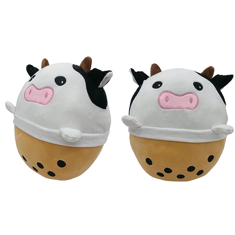 Combo Plushie Milk Tea Cow Fungsional Dan Mutiara Dan Cushion