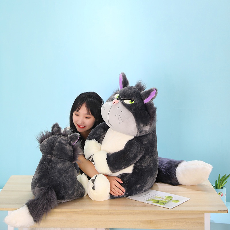 Lucife Cat Grey Mainan Boneka Binatang Plush Lembut Ideal Untuk Remaja 30 /45 /60 /80cm Kipas Dan