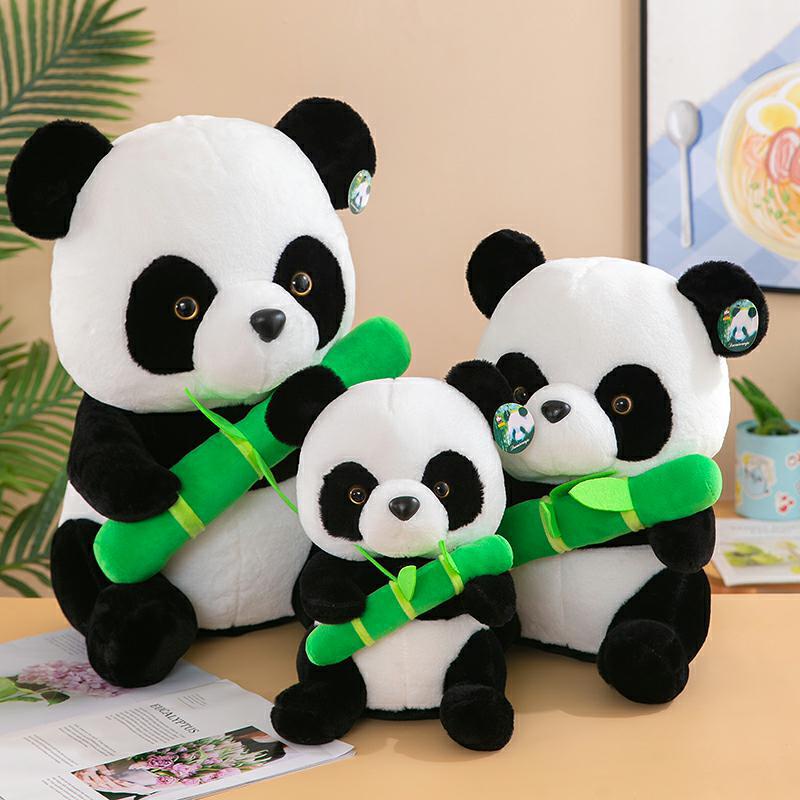 Plushie Panda Berkualitas Tinggi, Realistis Dan Menggemaskan, Rambut Panjang Bahan Mewah