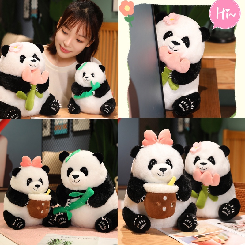 Mainan Lunak Panda Yang Lucu Dan Berbulu Cocok Untuk Gifting Atau Mengumpulkan Tersedia Tiga Ukuran Dan Warna