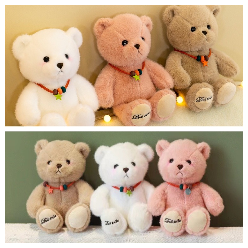 Boneka Beruang Keberuntungan Menggemaskan Klasifikasi Rambut Pendek, Tinggi 30cm Dan Cocok Untuk Anak-Anak