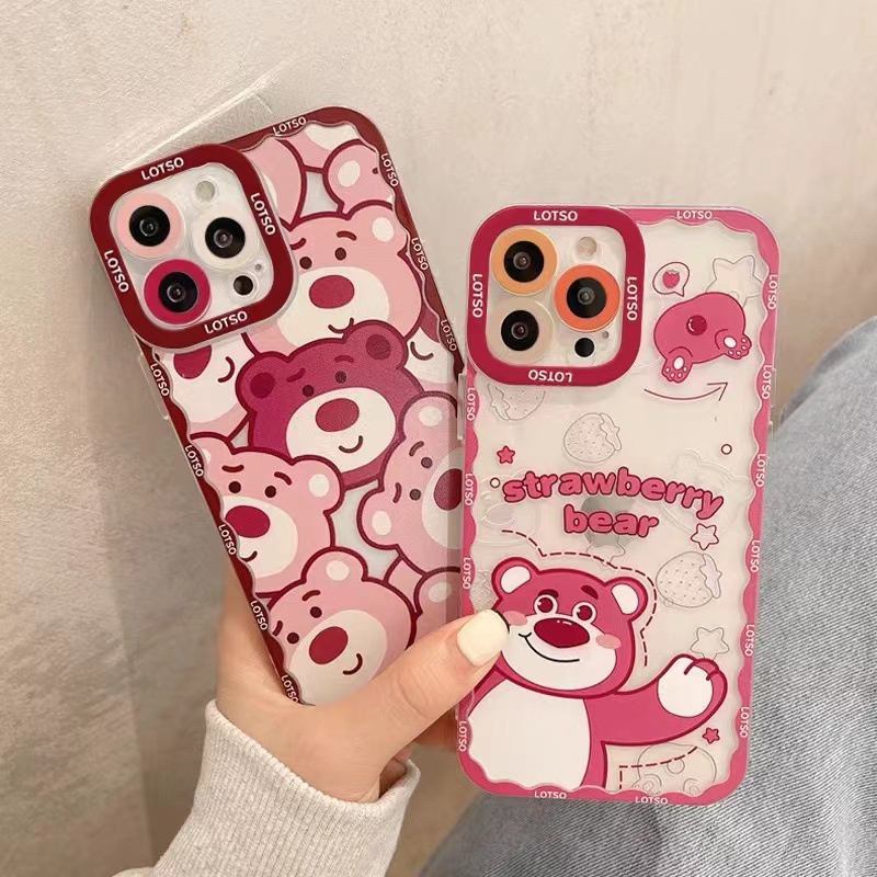 IPHONE Casing Ponsel Beruang Kartun Lucu TPU Anti-drop Untuk Iphone14 13 12 11 Pro Max Xr X Xs