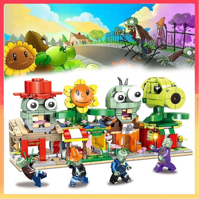 Plants Vs Zombies Puzzle Blok Bangunan Partikel Mainan Set Anak Teman Hadiah